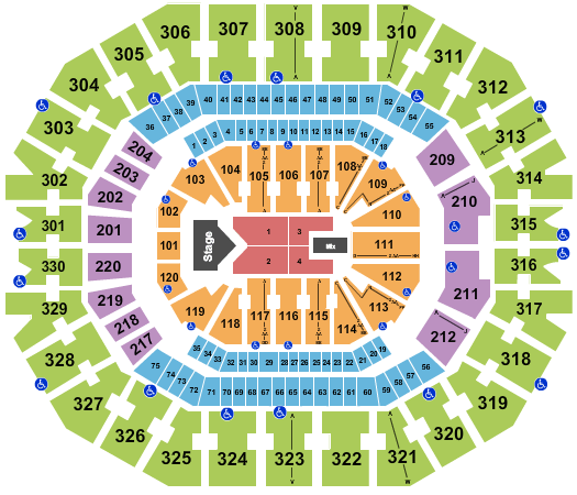 KFC Yum! Center Jelly Roll Seating Chart